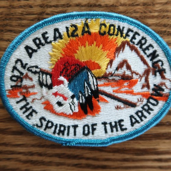 Lot of 1972 Area 12-E (XII-E) Boy Scout Conference Items (Scarf and Patches) - Picture 8 of 12
